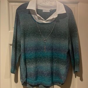 Kim Rogers Blue Crew Neck Sweater